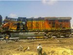 BNSF ES44DC Locomotive wrecked